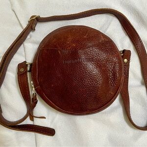Portland Leather 7” Circle bag, nutmeg